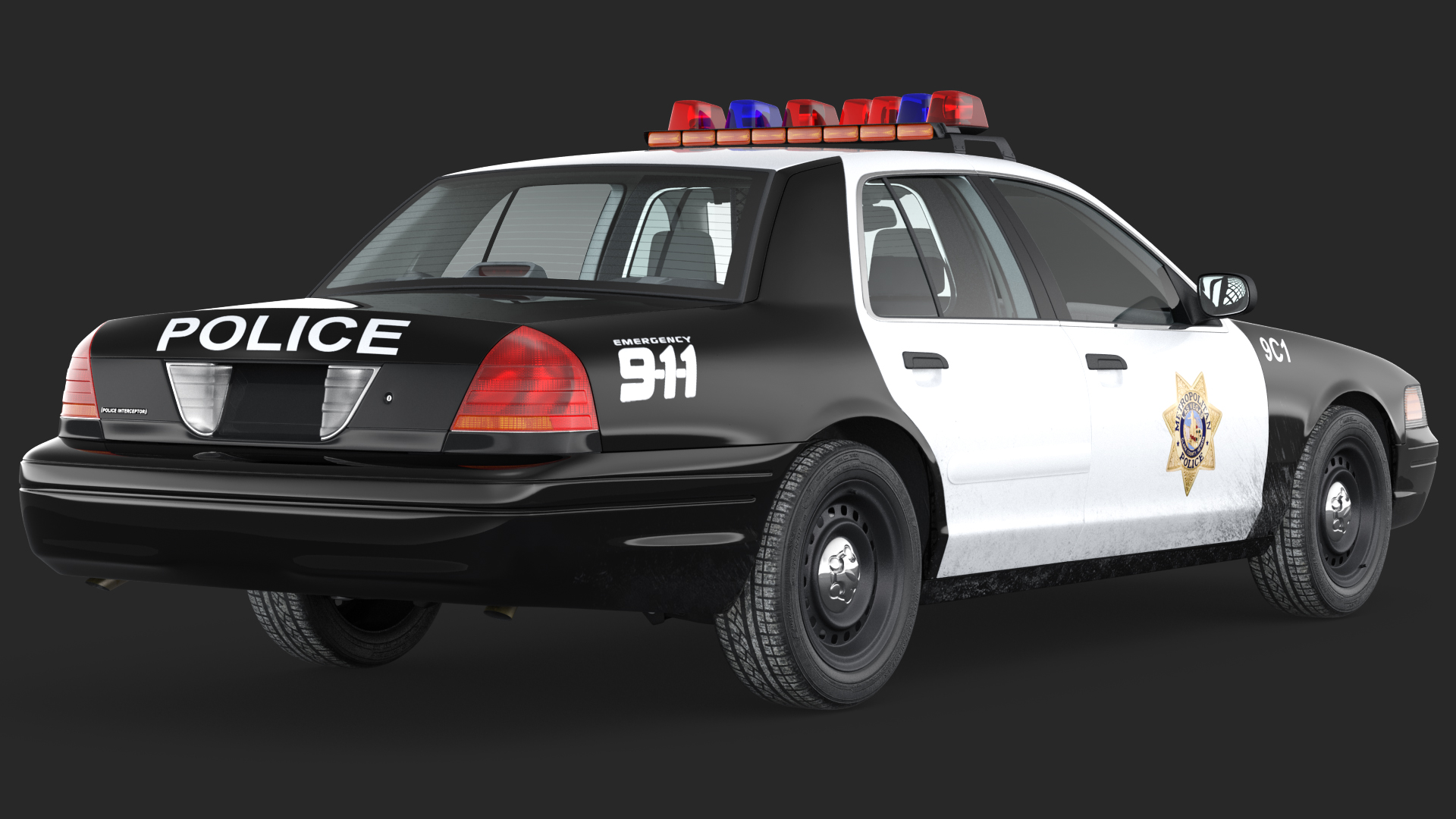 3D model Las Vegas Police Car Generic Rigged