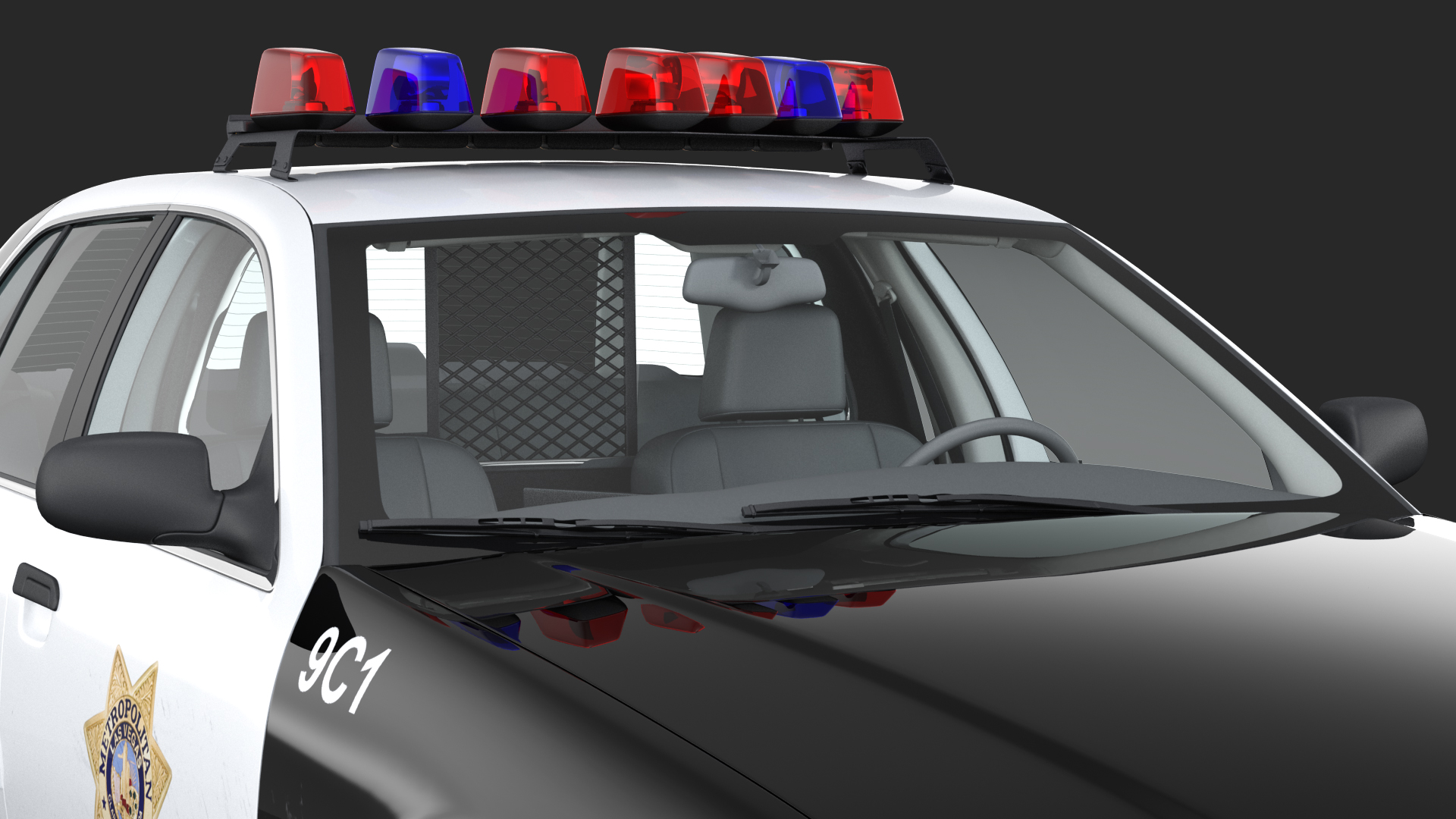 3D model Las Vegas Police Car Generic Rigged