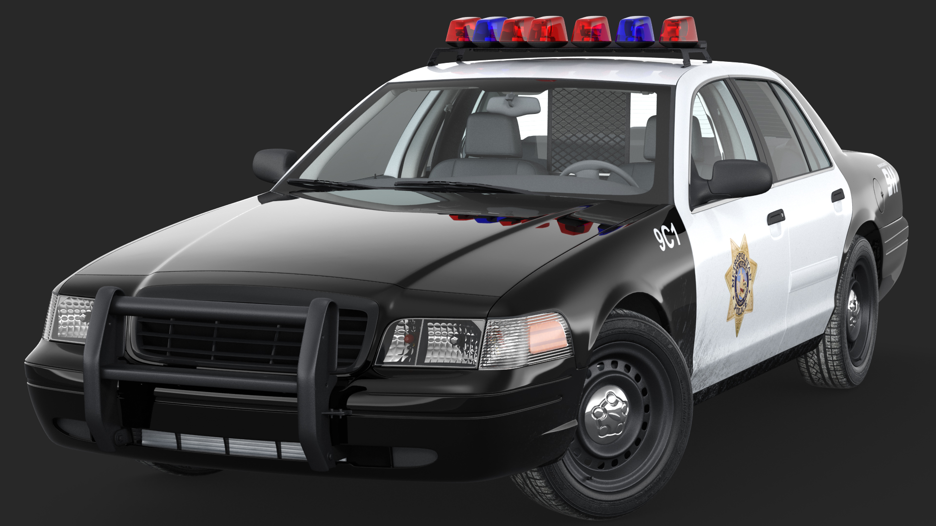 3D model Las Vegas Police Car Generic Rigged