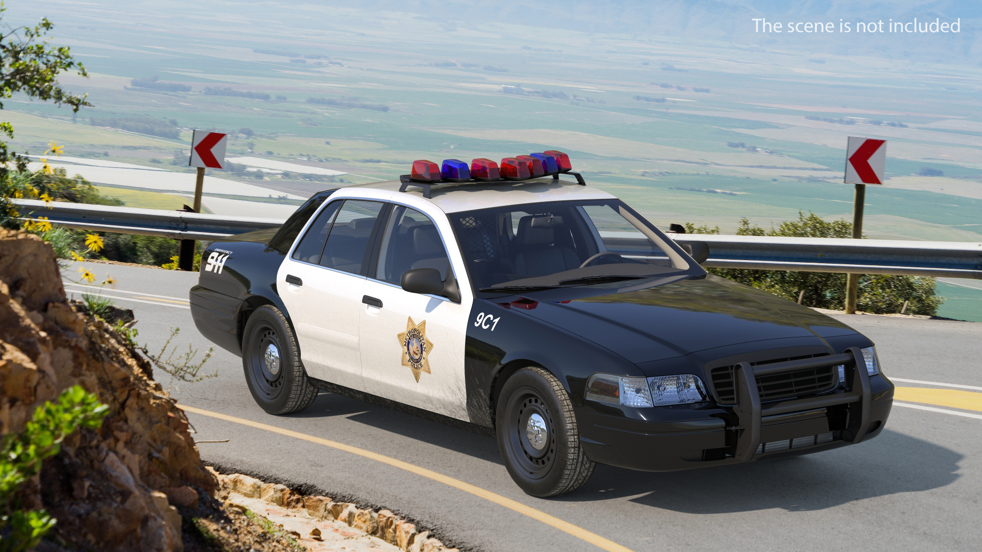 3D model Las Vegas Police Car Generic Rigged