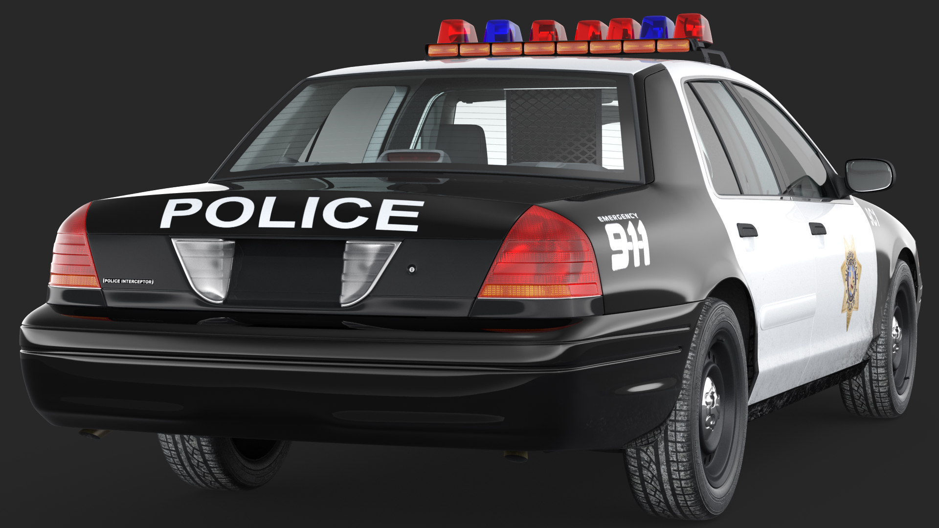 3D model Las Vegas Police Car Generic Rigged