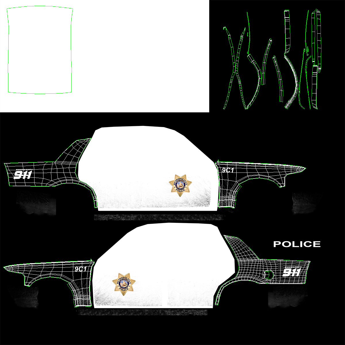 3D model Las Vegas Police Car Generic Rigged