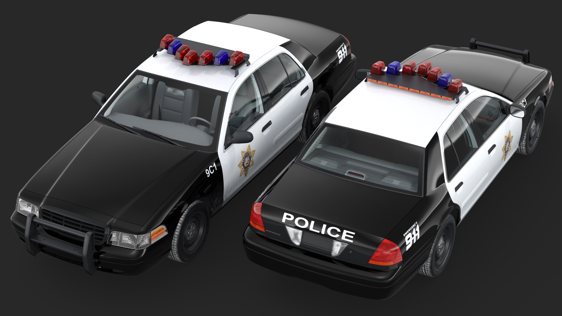 3D model Las Vegas Police Car Generic Rigged