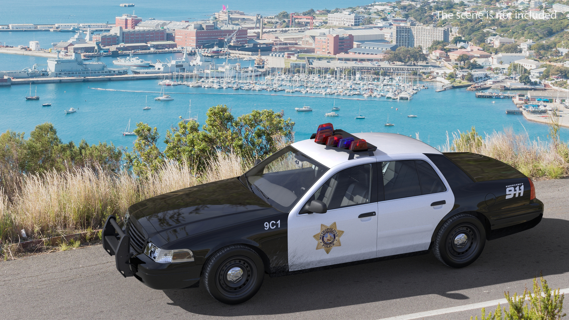 3D model Las Vegas Police Car Generic Rigged