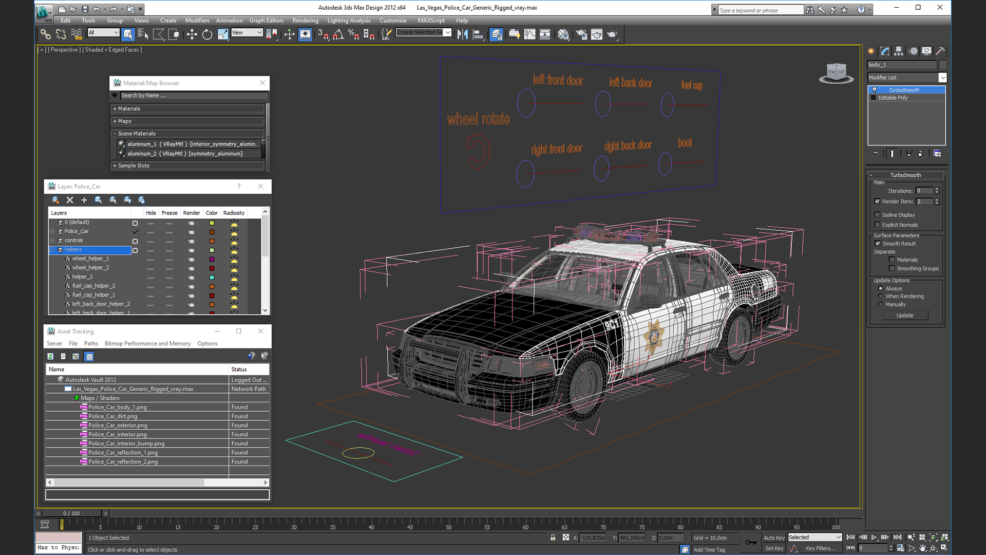 3D model Las Vegas Police Car Generic Rigged