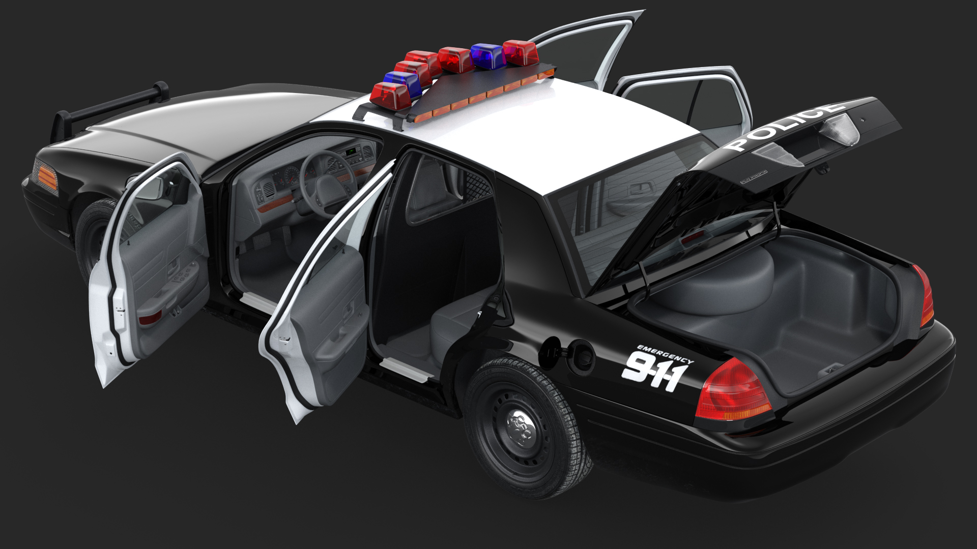 3D model Las Vegas Police Car Generic Rigged