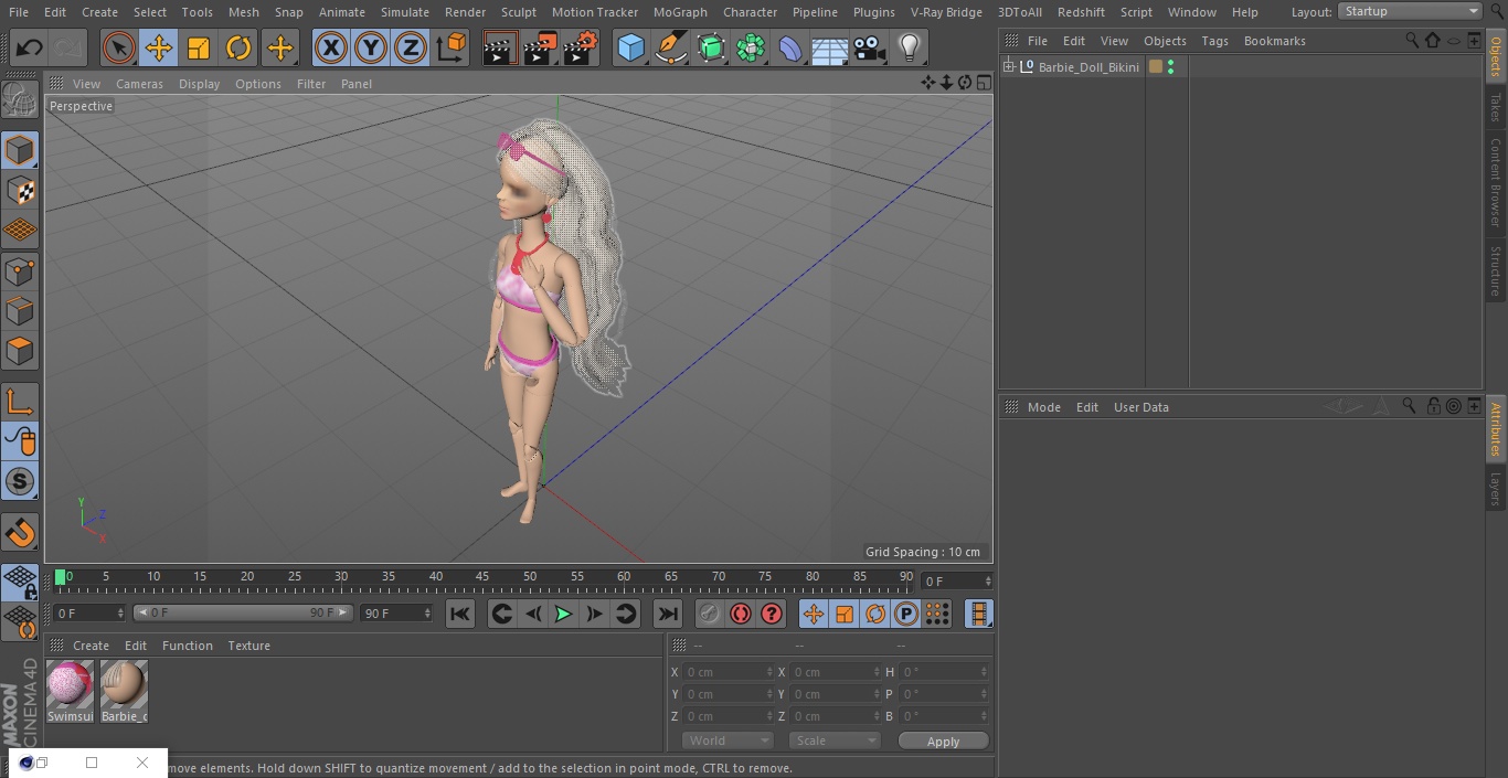 3D Barbie Doll Bikini model