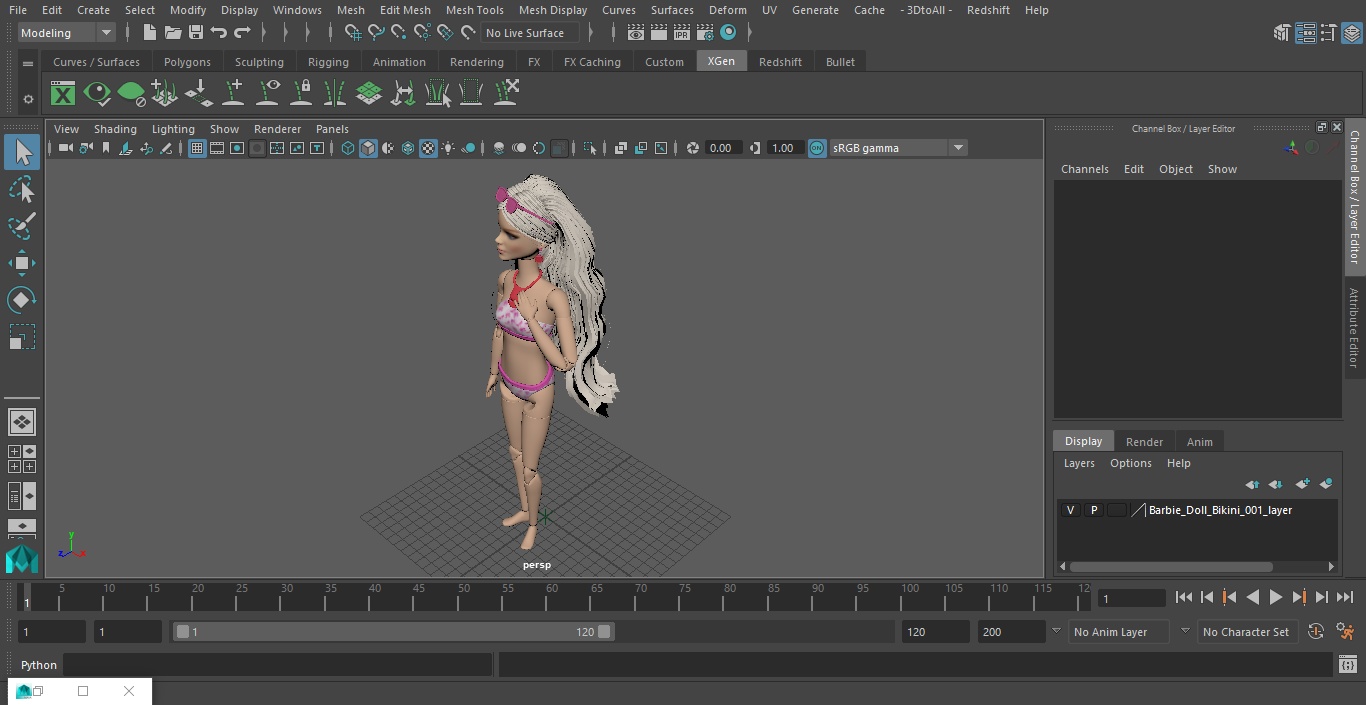 3D Barbie Doll Bikini model