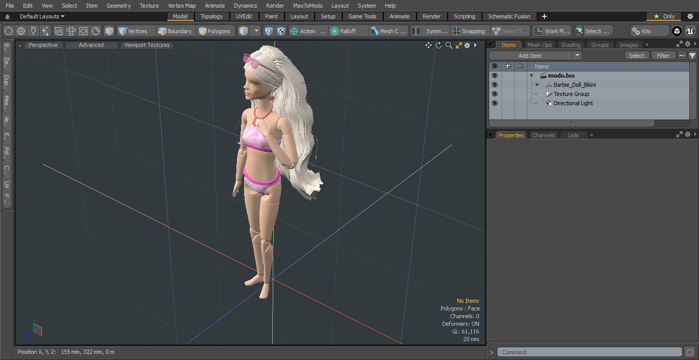 3D Barbie Doll Bikini model