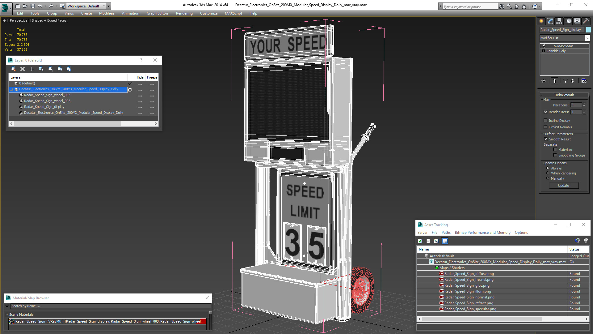 3D model Decatur Electronics OnSite 200MX Modular Speed Display Dolly