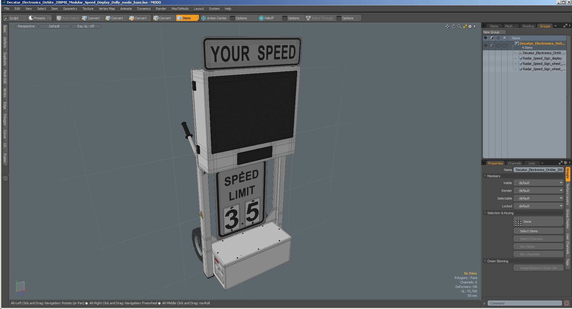 3D model Decatur Electronics OnSite 200MX Modular Speed Display Dolly