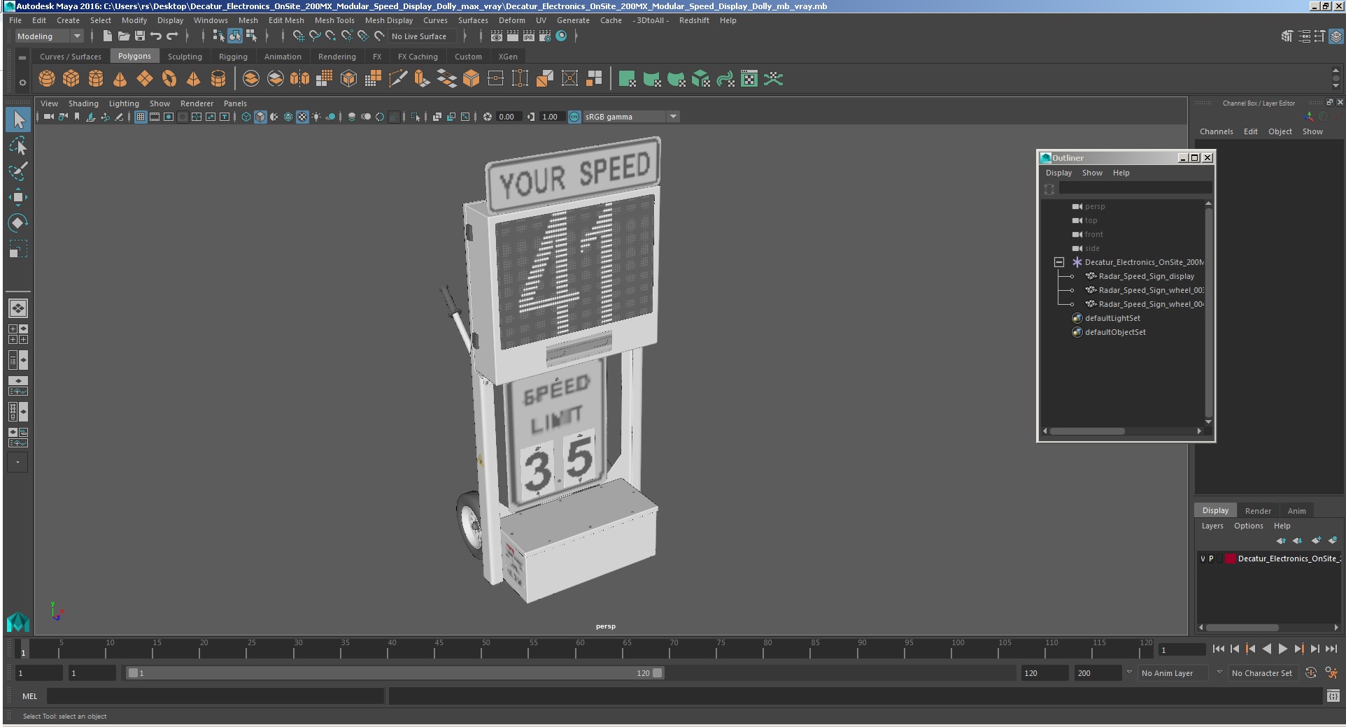 3D model Decatur Electronics OnSite 200MX Modular Speed Display Dolly