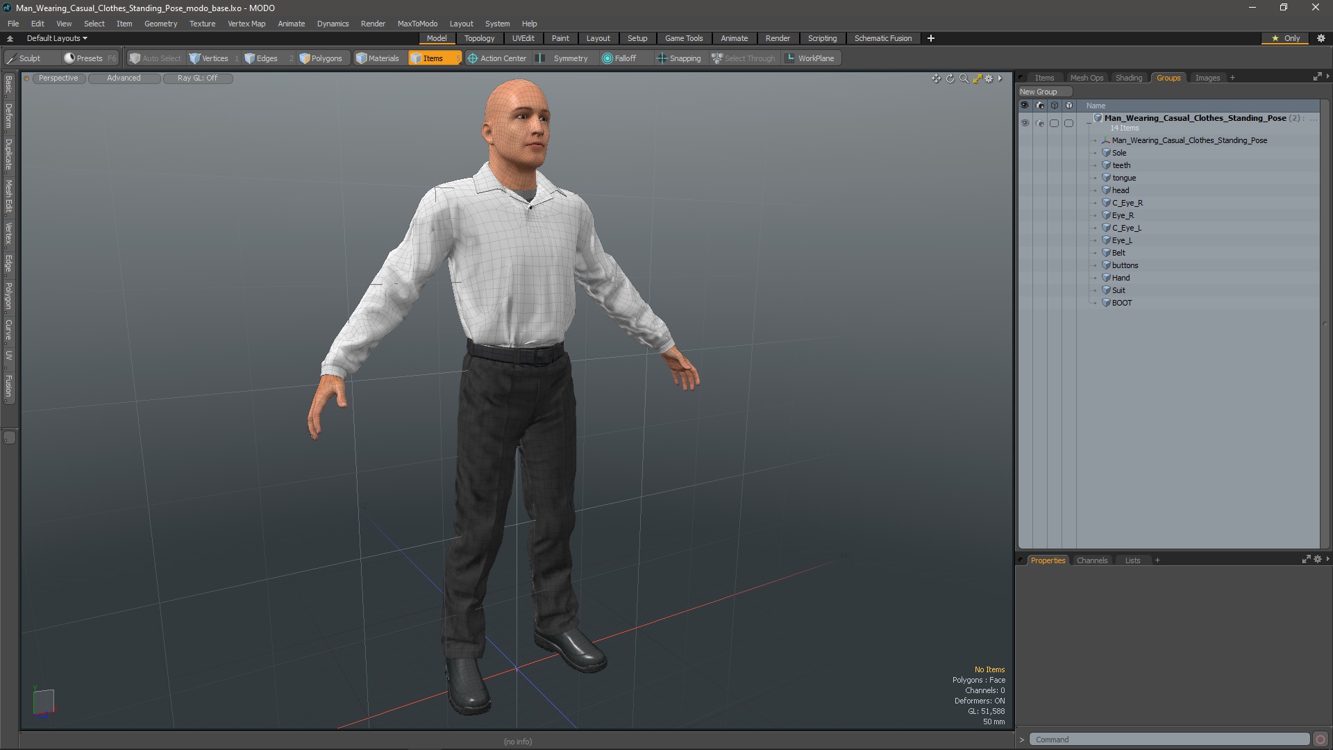 3D model Man Wearing Casual Clothes Standing Pose