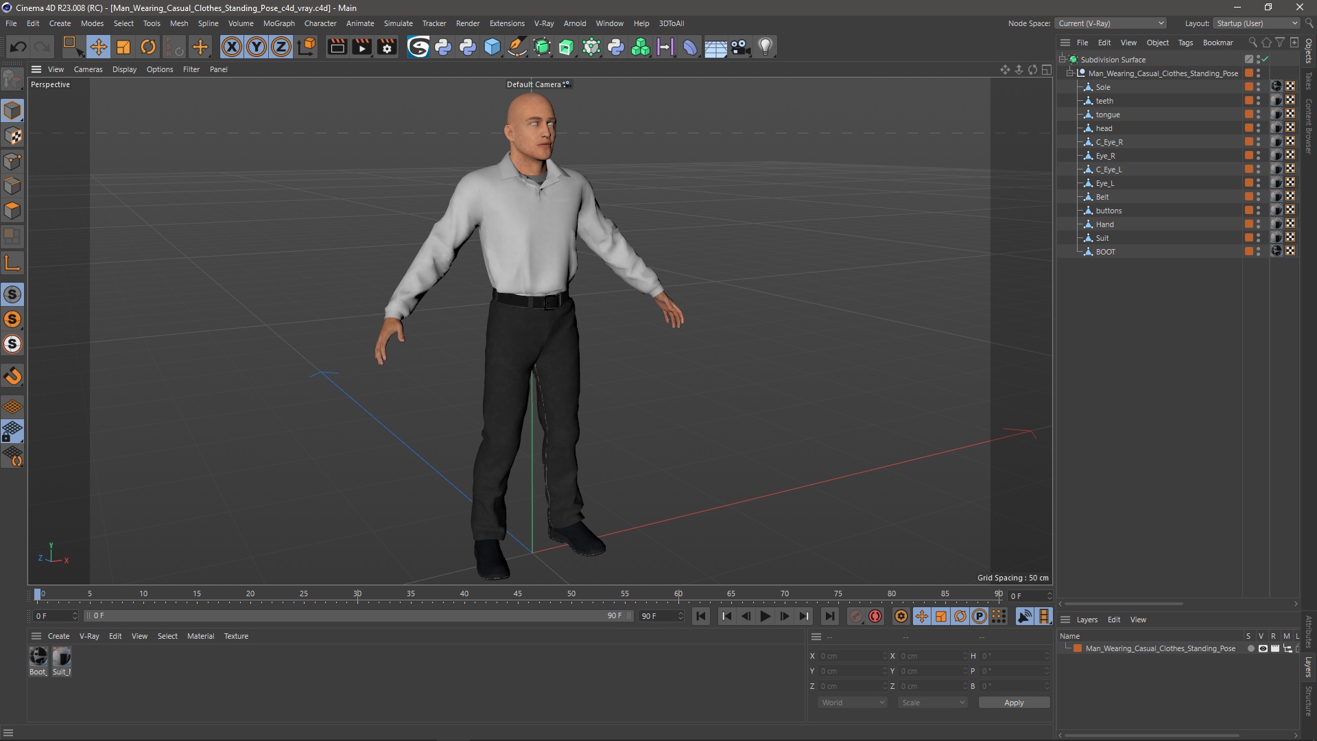 3D model Man Wearing Casual Clothes Standing Pose