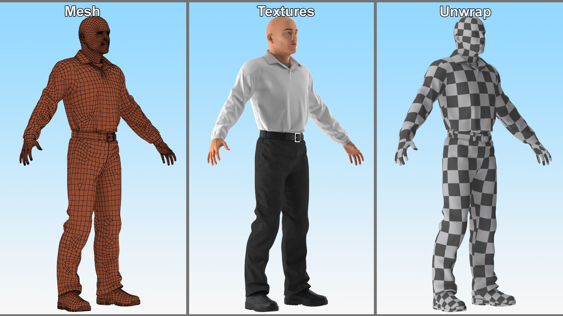 3D model Man Wearing Casual Clothes Standing Pose