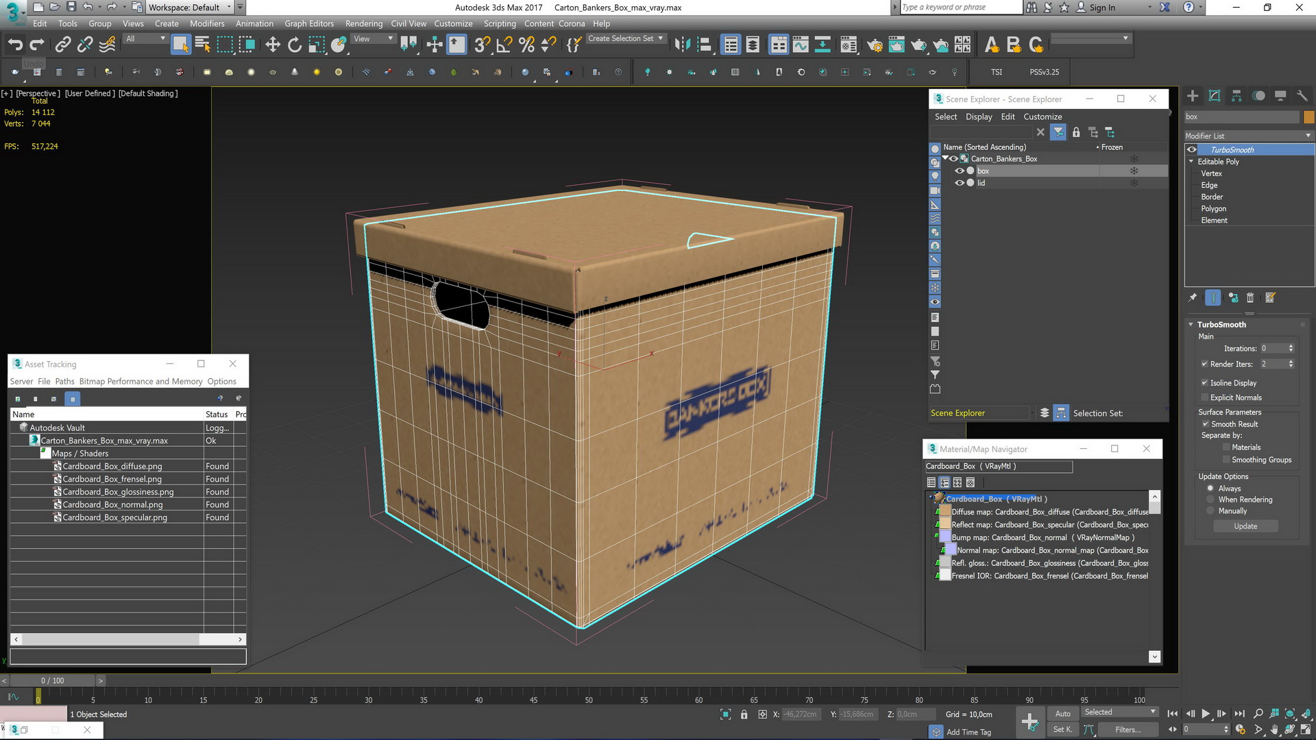 3D Carton Bankers Box model