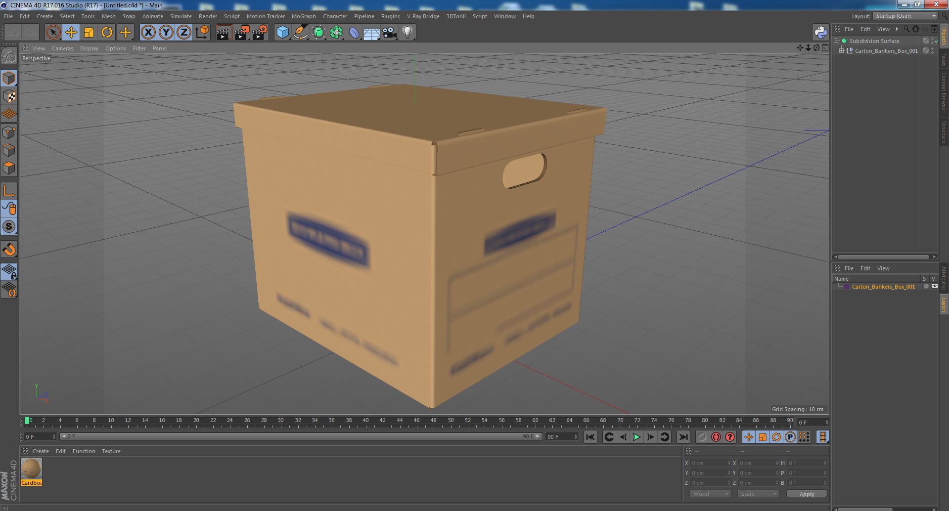 3D Carton Bankers Box model