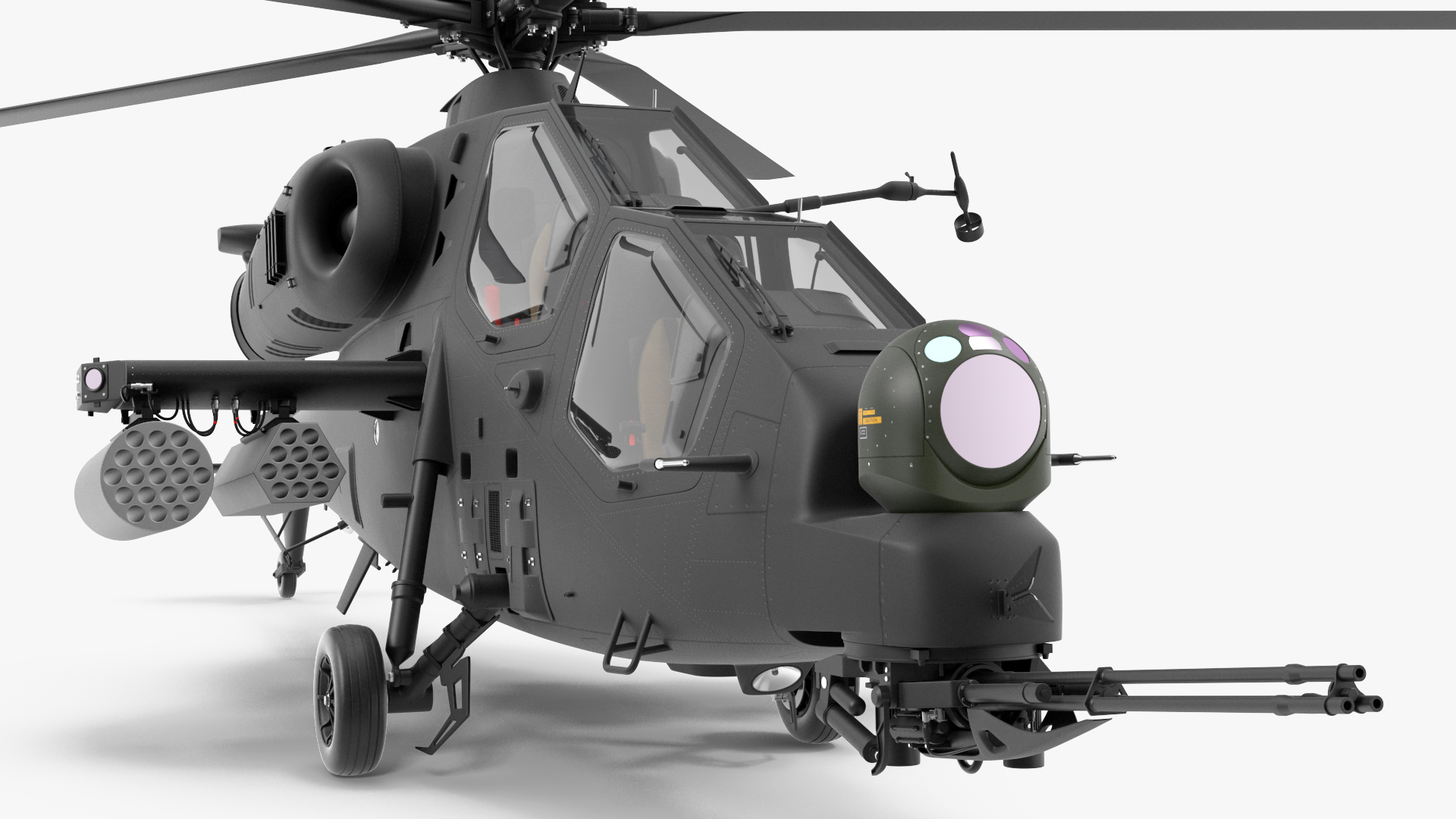 3D Black T129 ATAK Helicopter