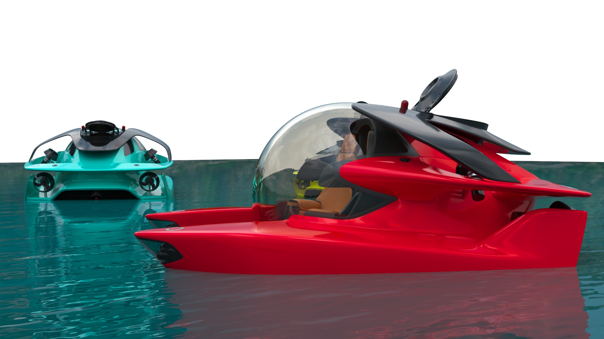 3D Luxurious Personal Submarine Ocean Rigged