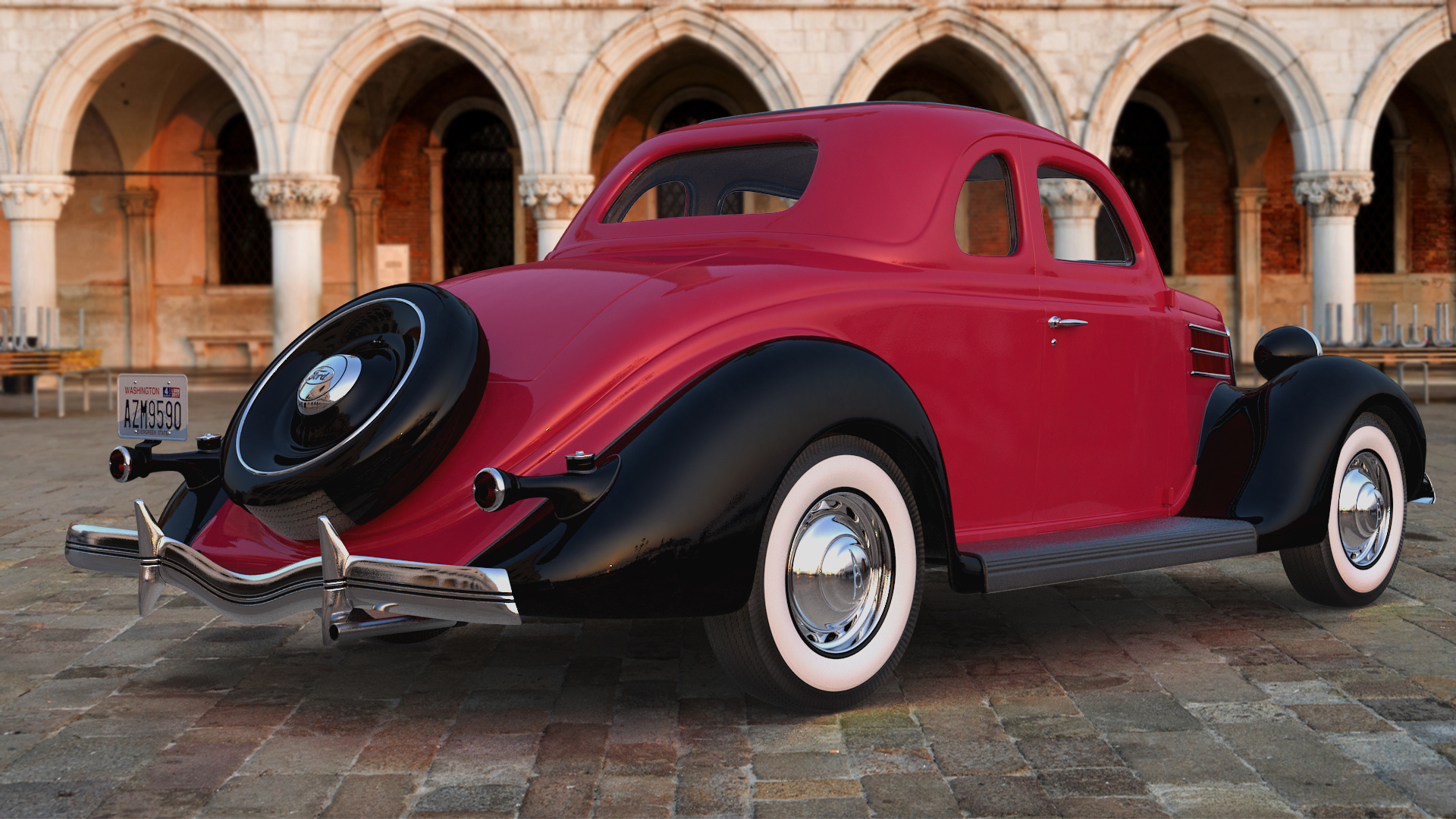 1936 Ford V8 Coupe Wheel 3D model