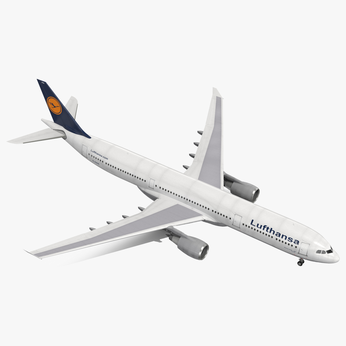 3D Lufthansa Airbus A330-300 Rigged for Maya