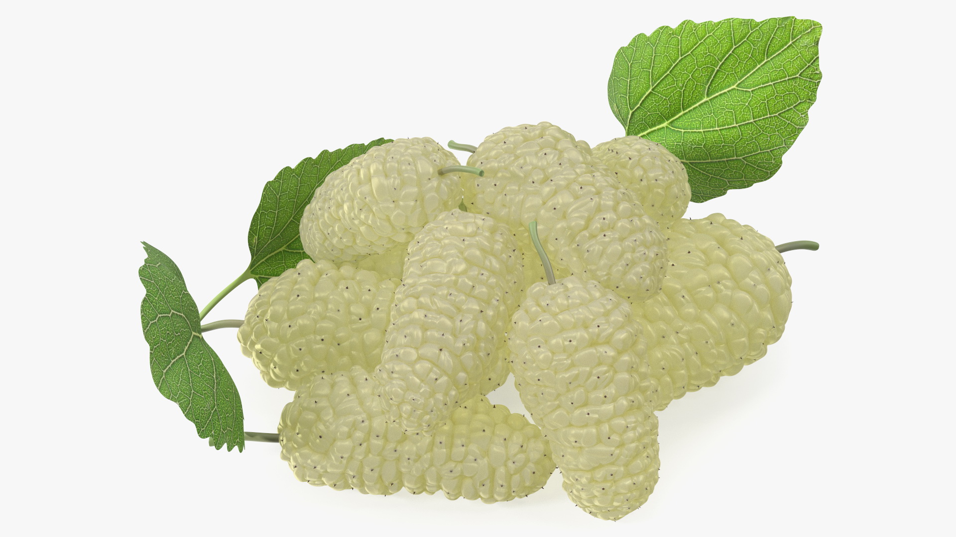 3D Pile of Mulberry Fruit White model