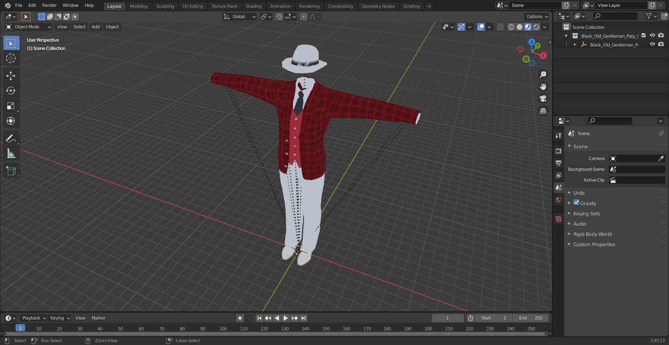 Formal Wear for Elderly Man 3D