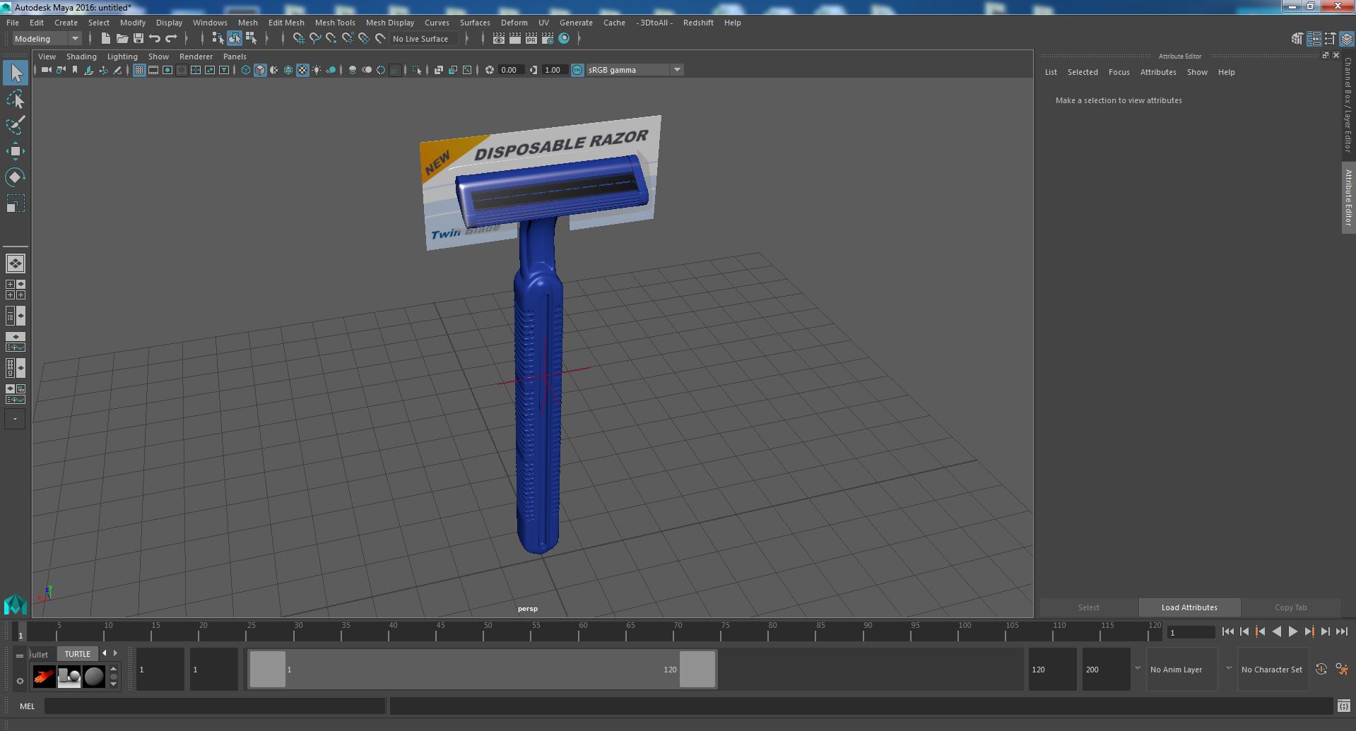 Disposable Razor Package 3D model