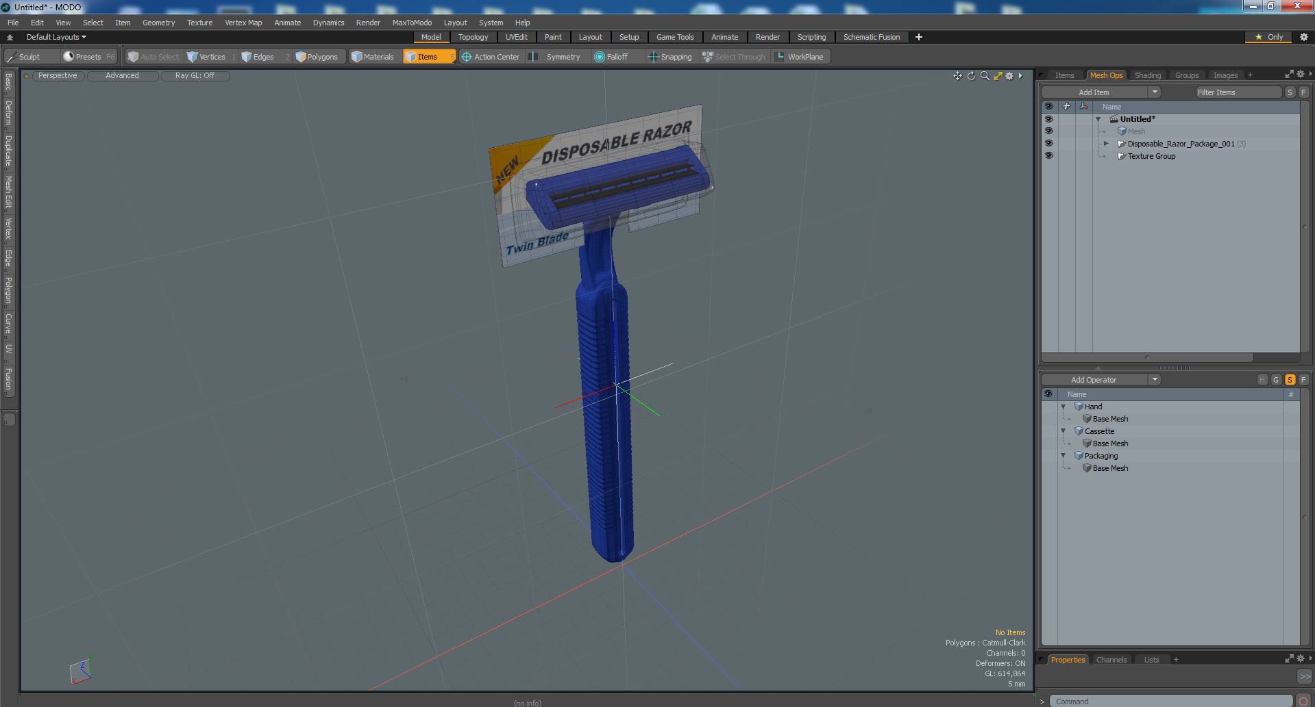 Disposable Razor Package 3D model