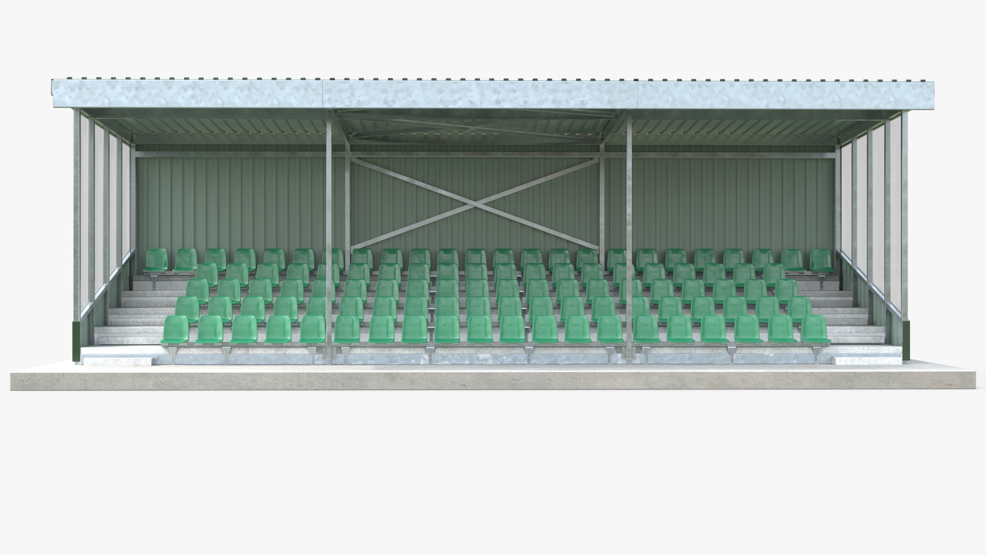 3D Tribunes with Roof model