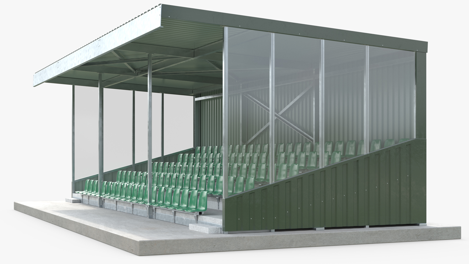 3D Tribunes with Roof model