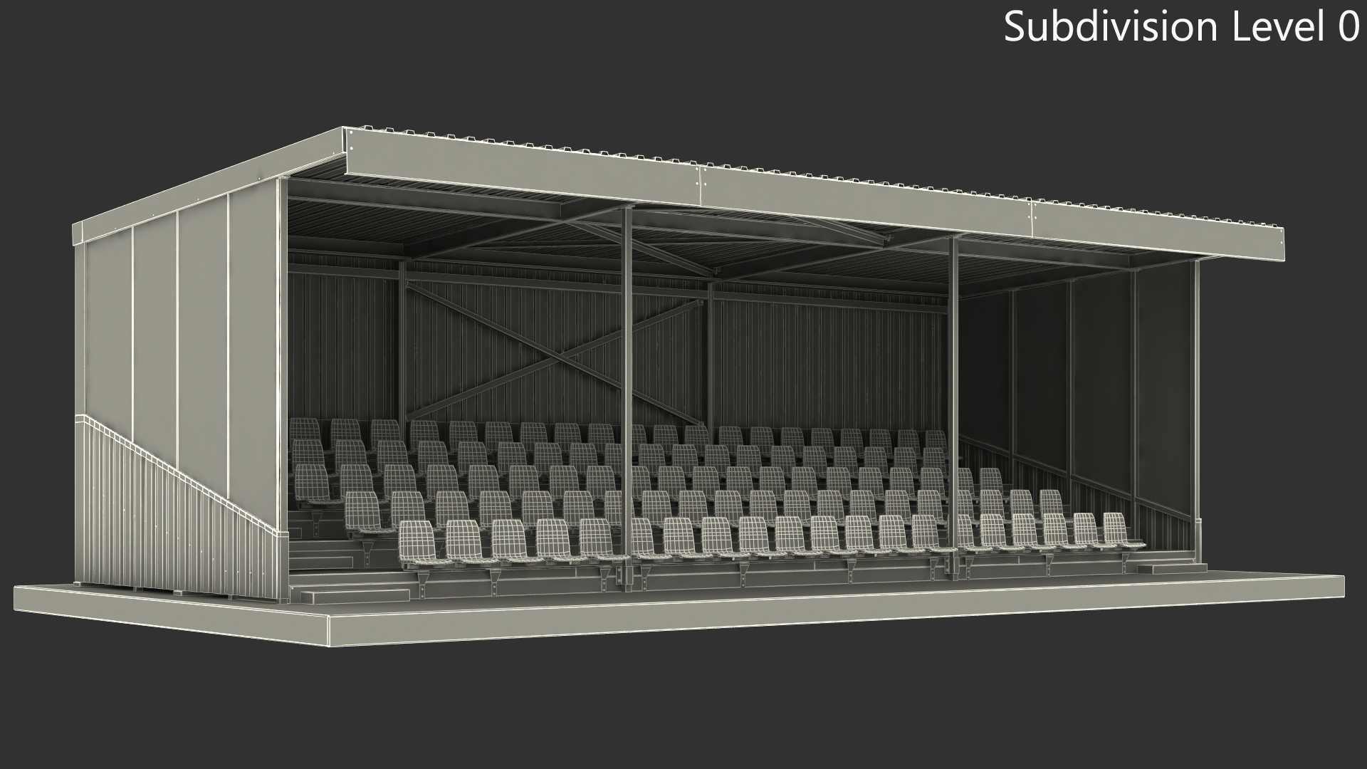 3D Tribunes with Roof model