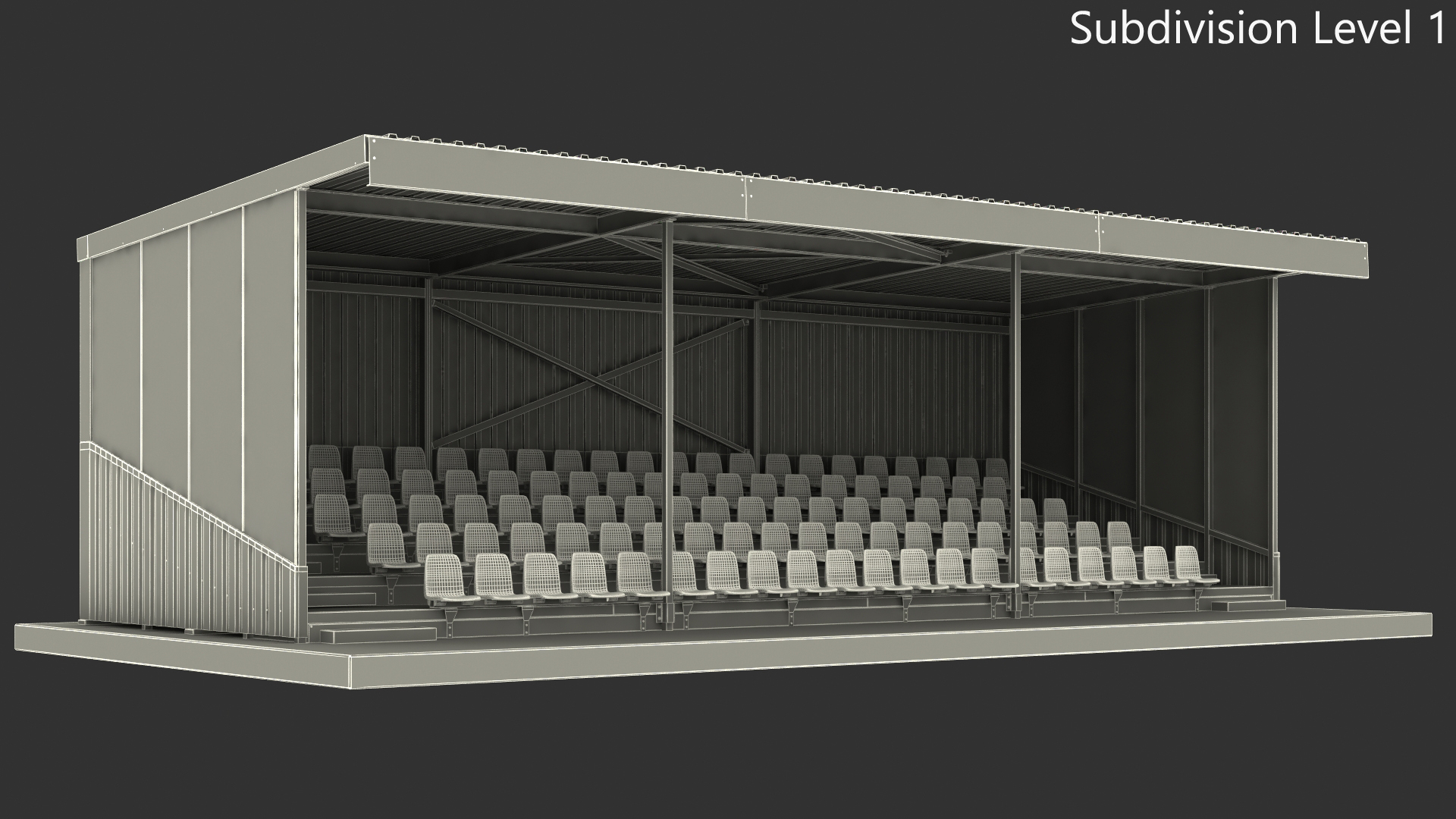 3D Tribunes with Roof model