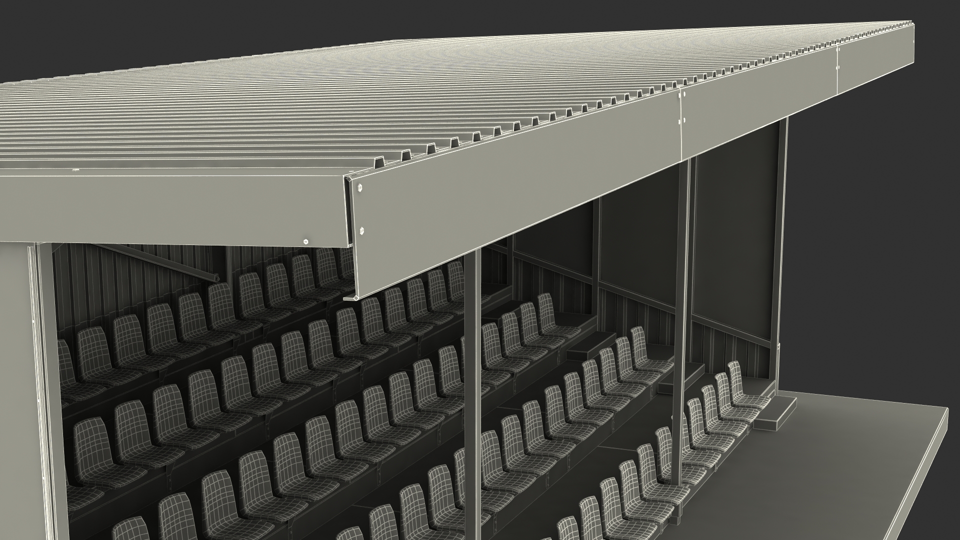 3D Tribunes with Roof model