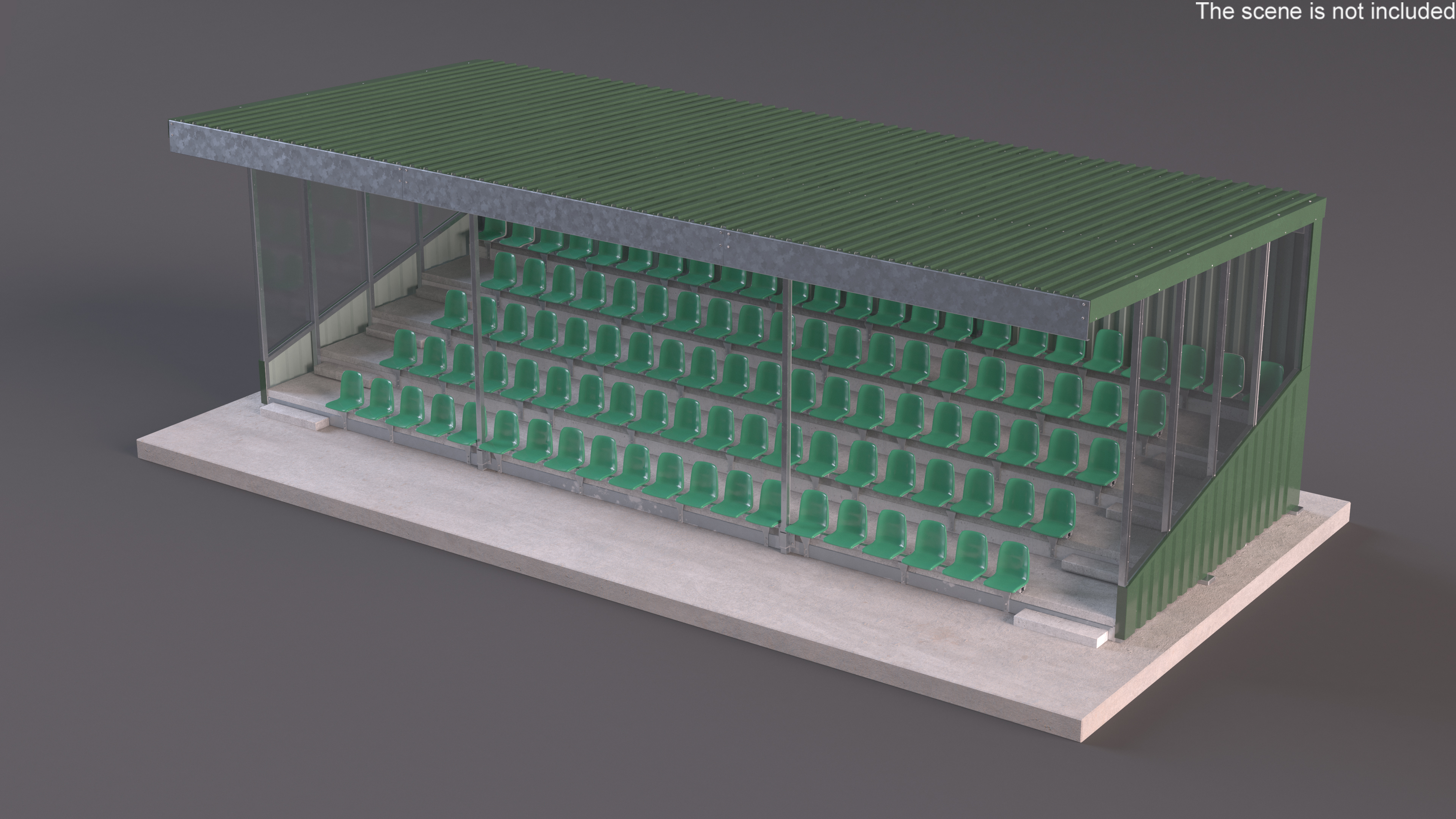 3D Tribunes with Roof model