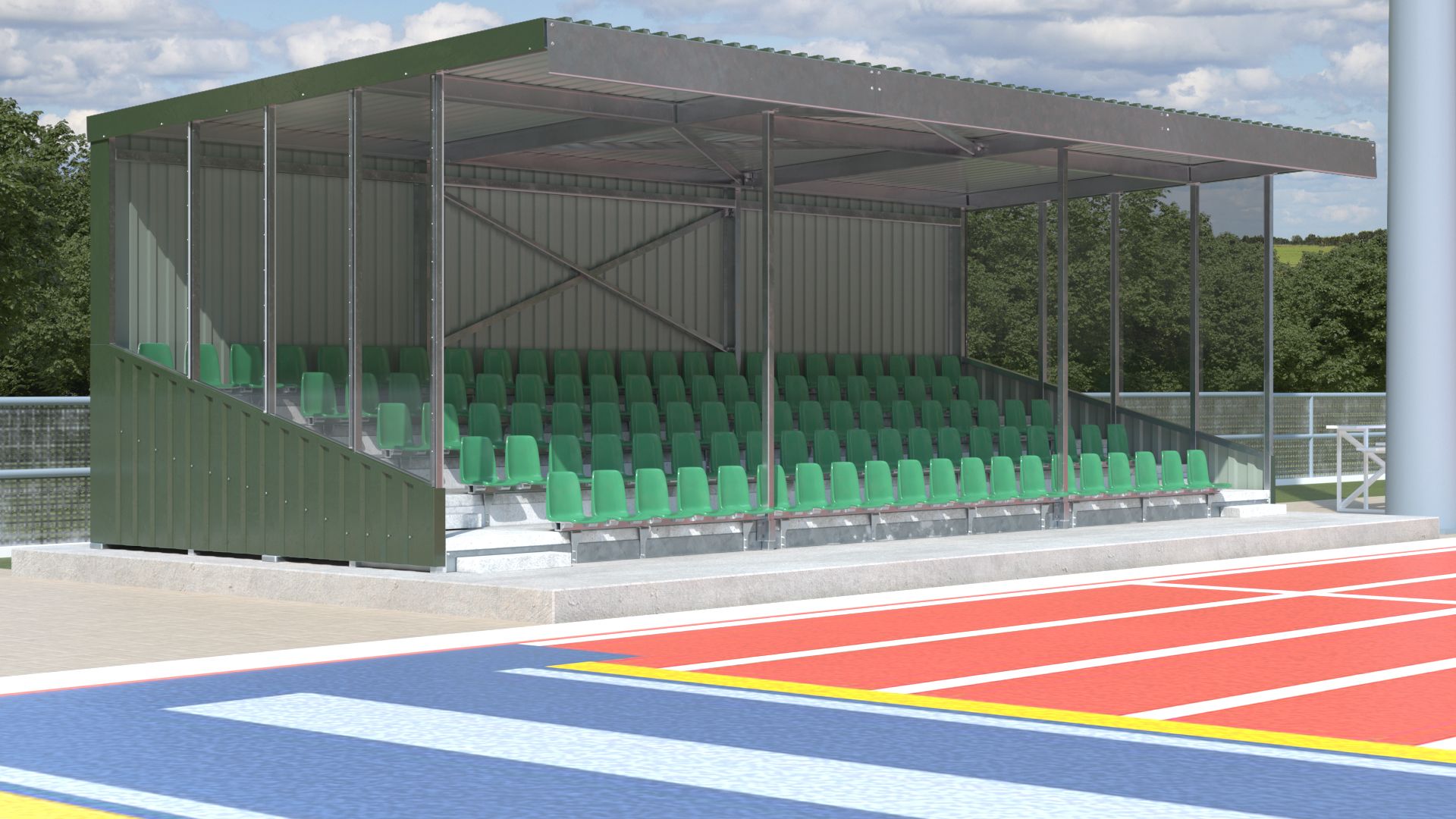 3D Tribunes with Roof model