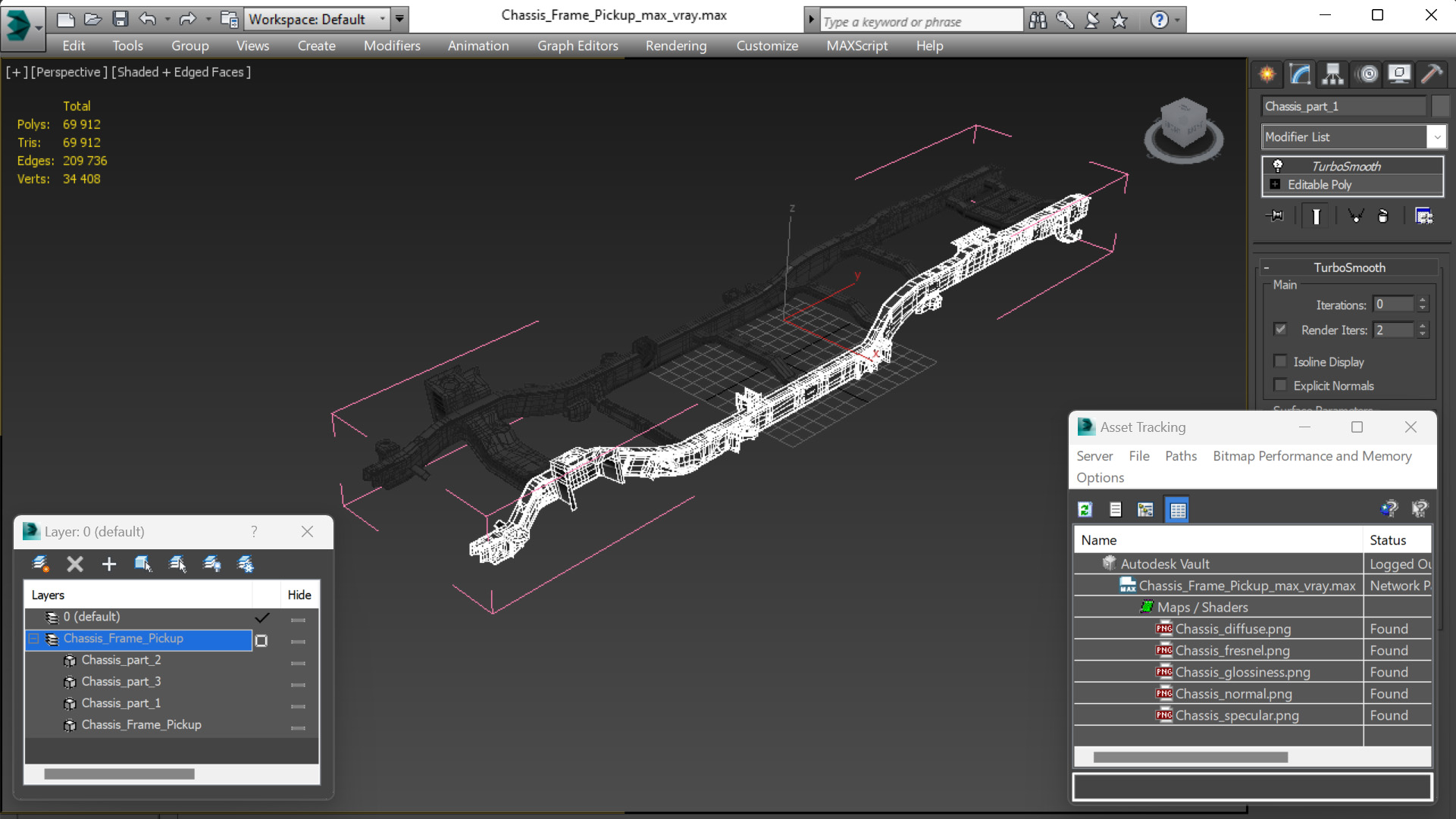 3D model Chassis Frame Pickup