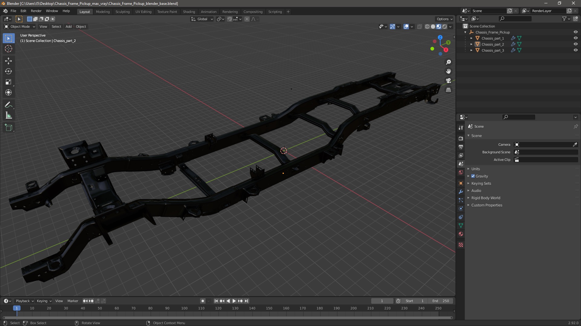 3D model Chassis Frame Pickup