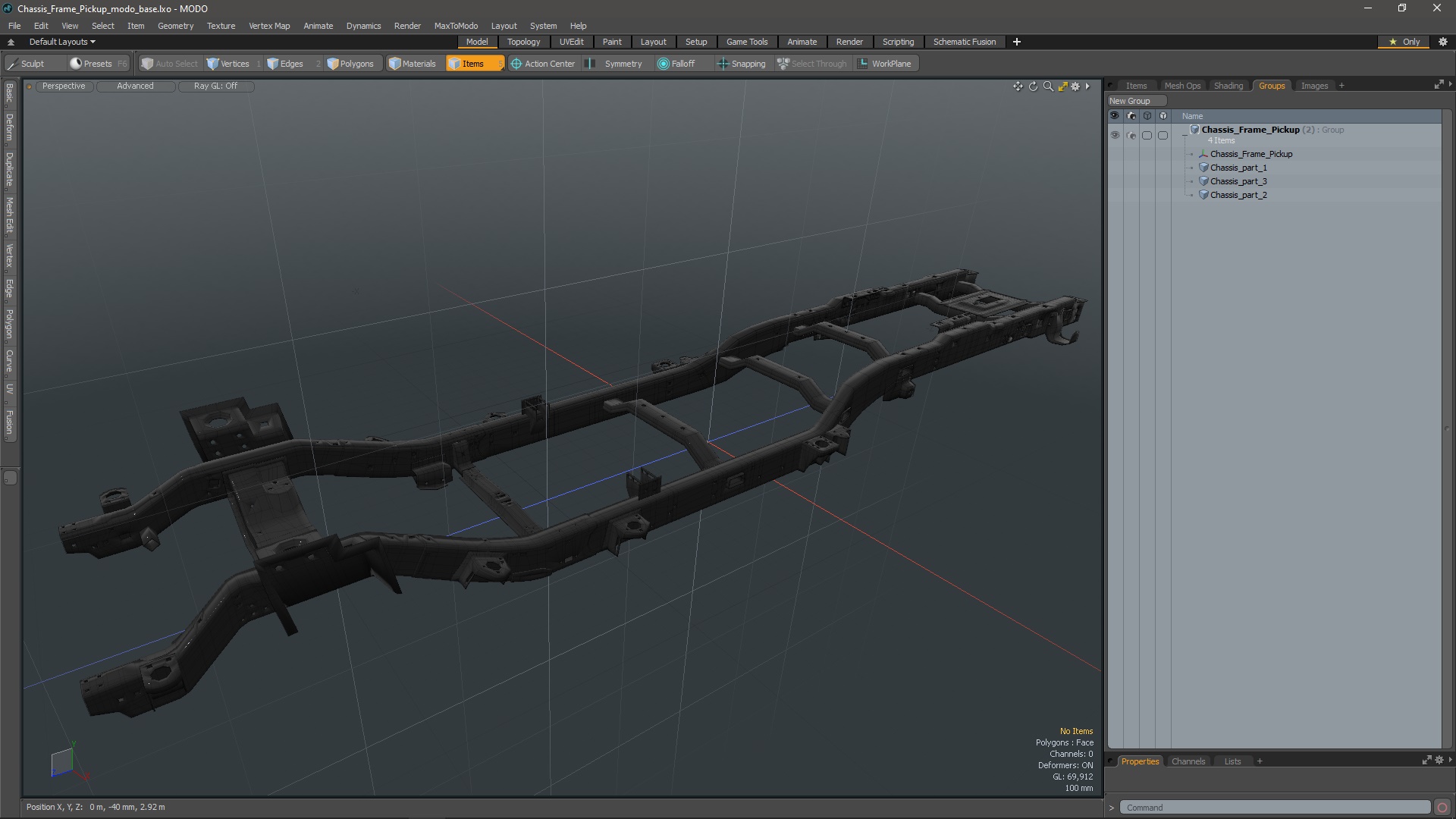 3D model Chassis Frame Pickup