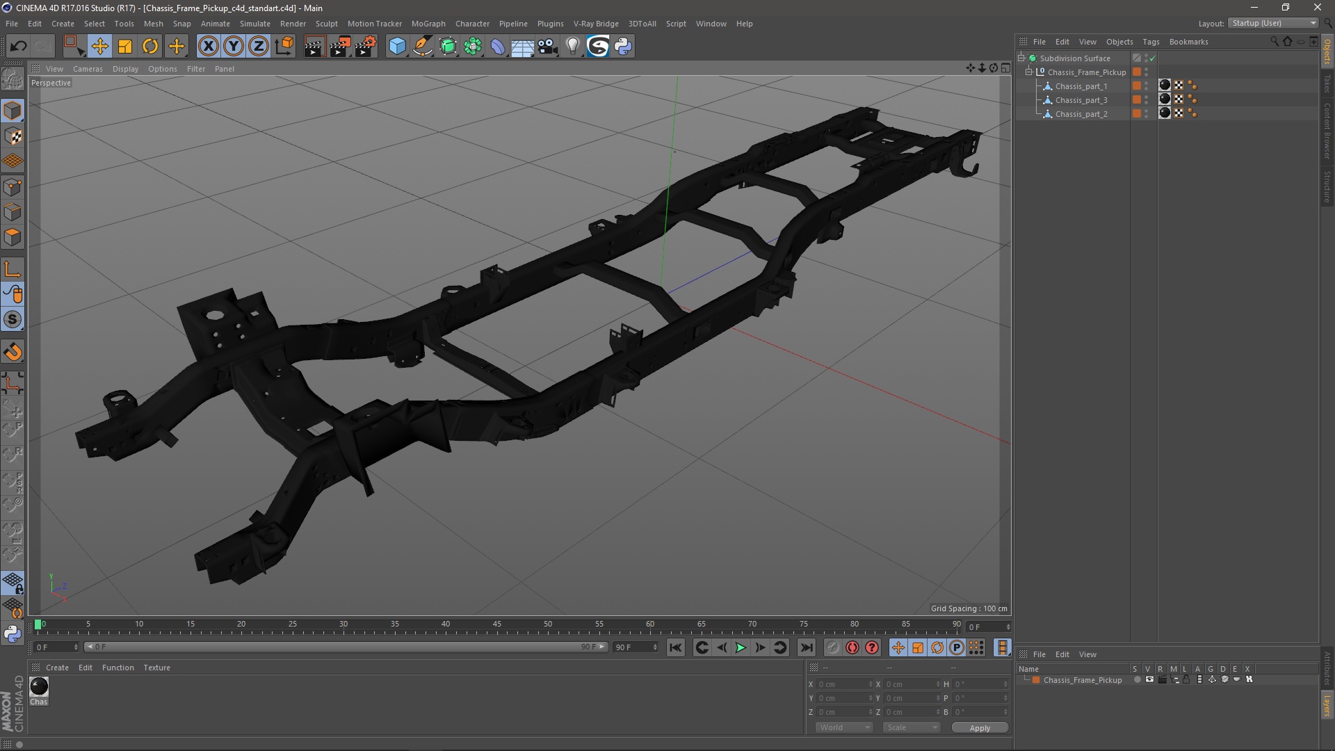 3D model Chassis Frame Pickup