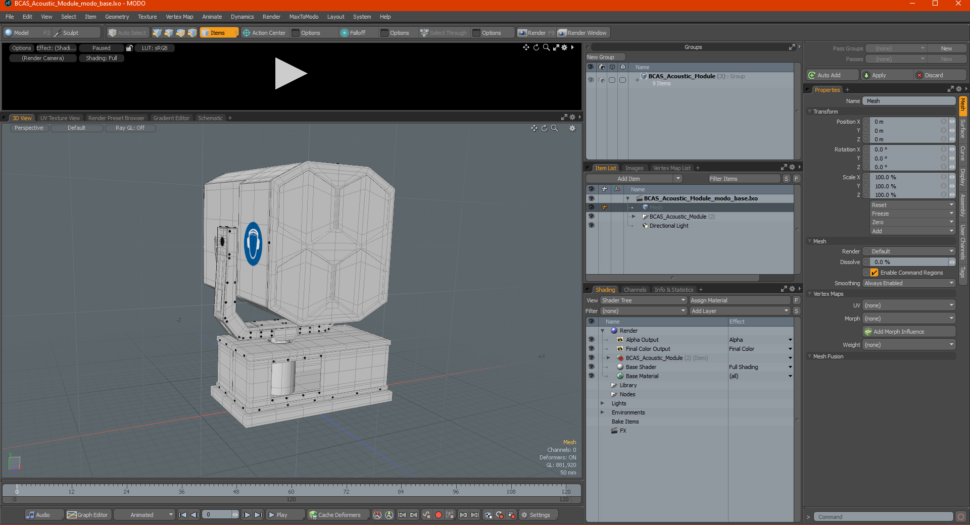 3D model BCAS Acoustic Module