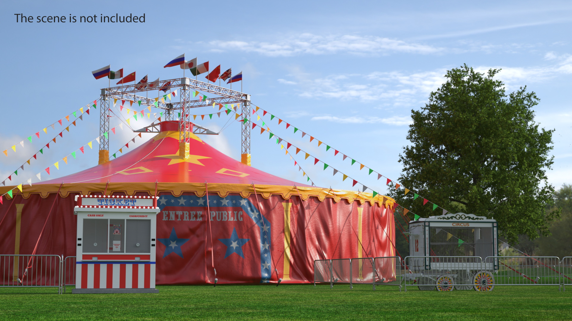 3D Circus Tent with Accessories model