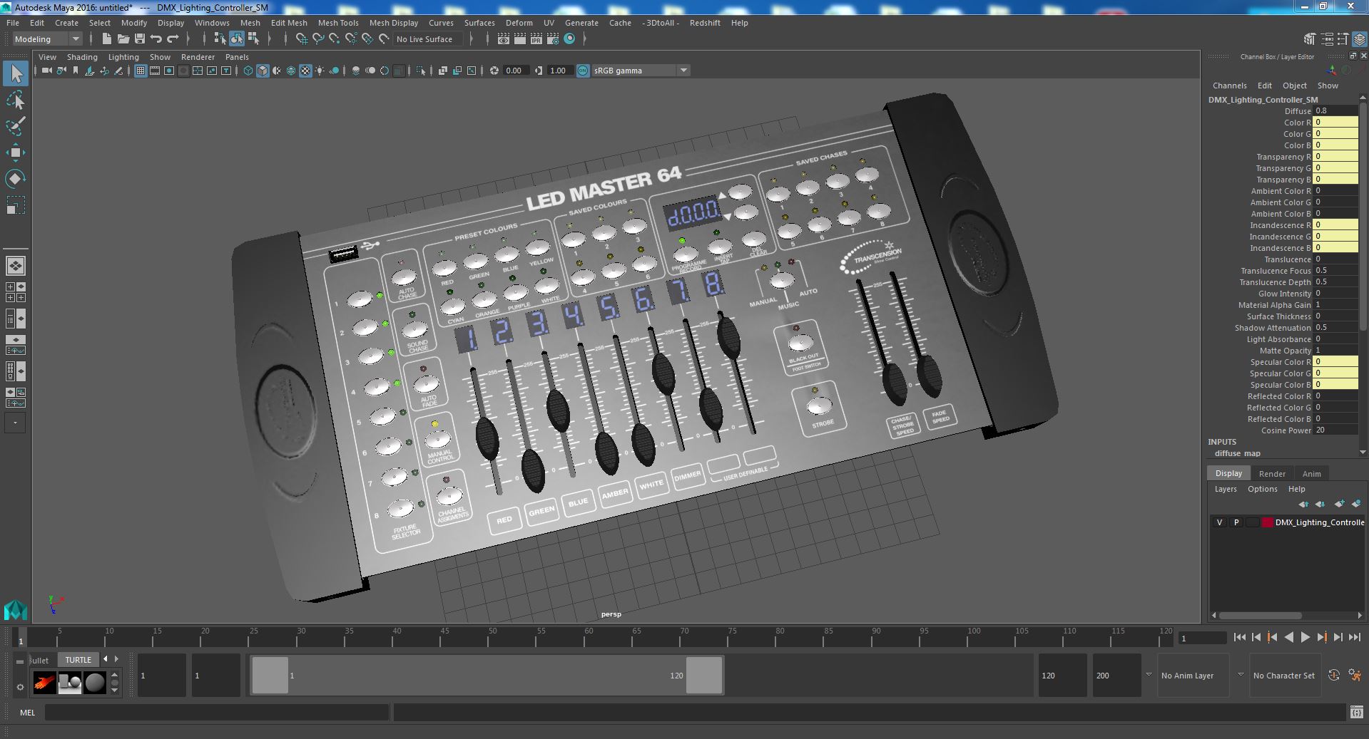 3D DMX Lighting Controller ON