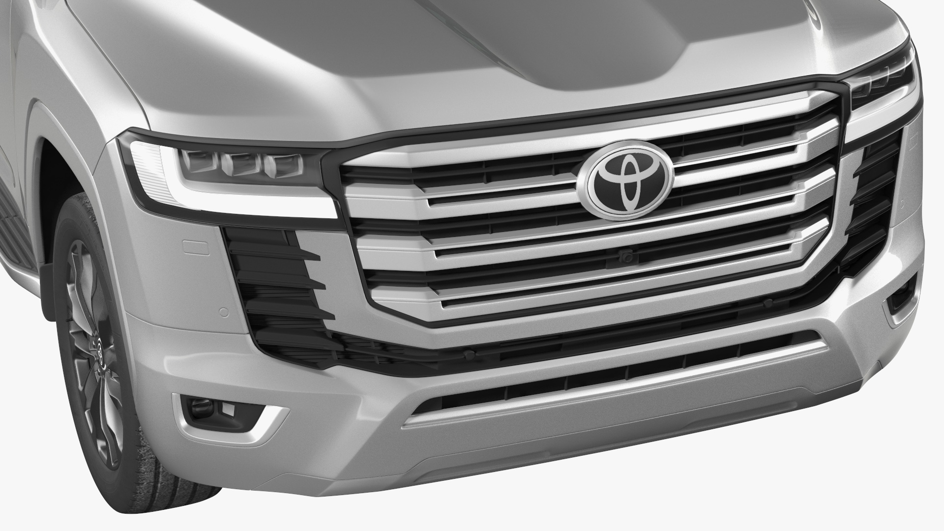 Toyota Land Cruiser Silver Light On Rigged 3D