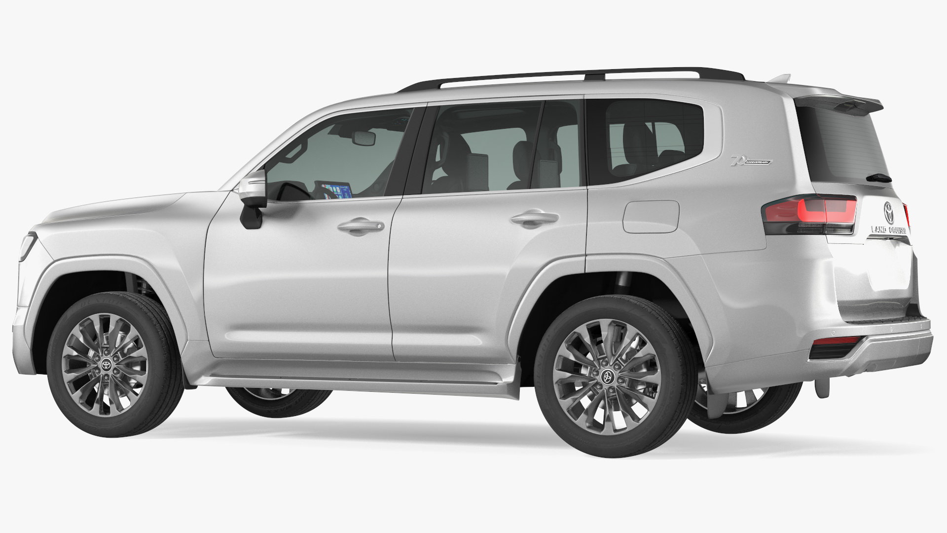 Toyota Land Cruiser Silver Light On Rigged 3D