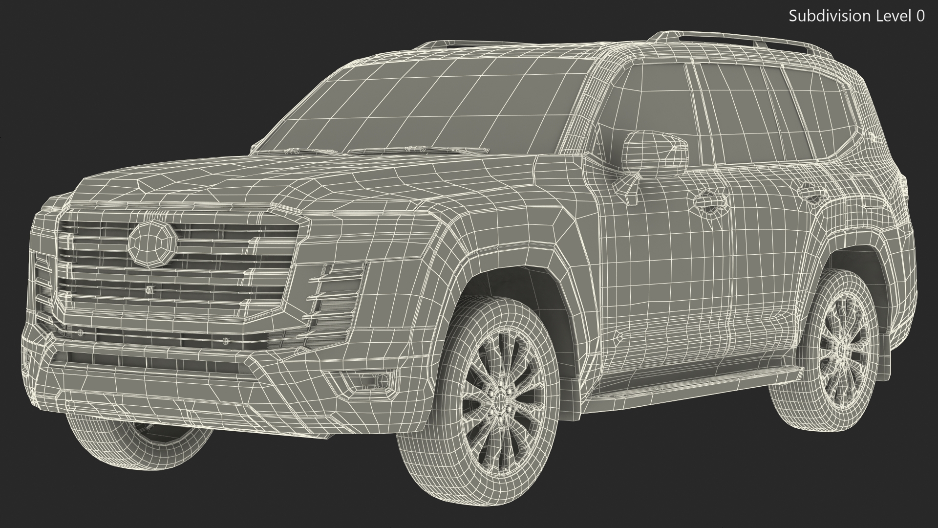 Toyota Land Cruiser Silver Light On Rigged 3D