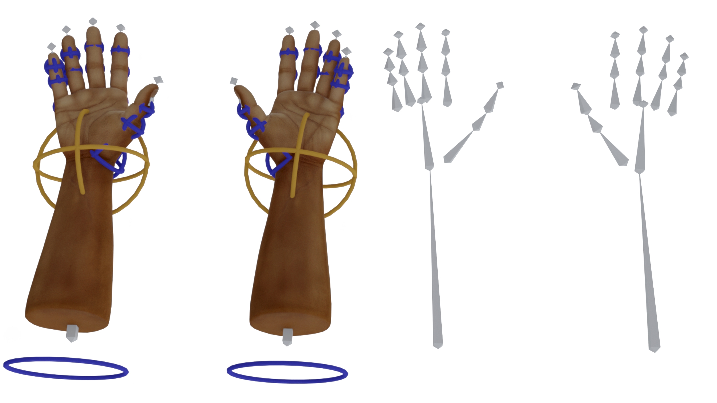 3D African Man Hands Rigged for Cinema 4D model