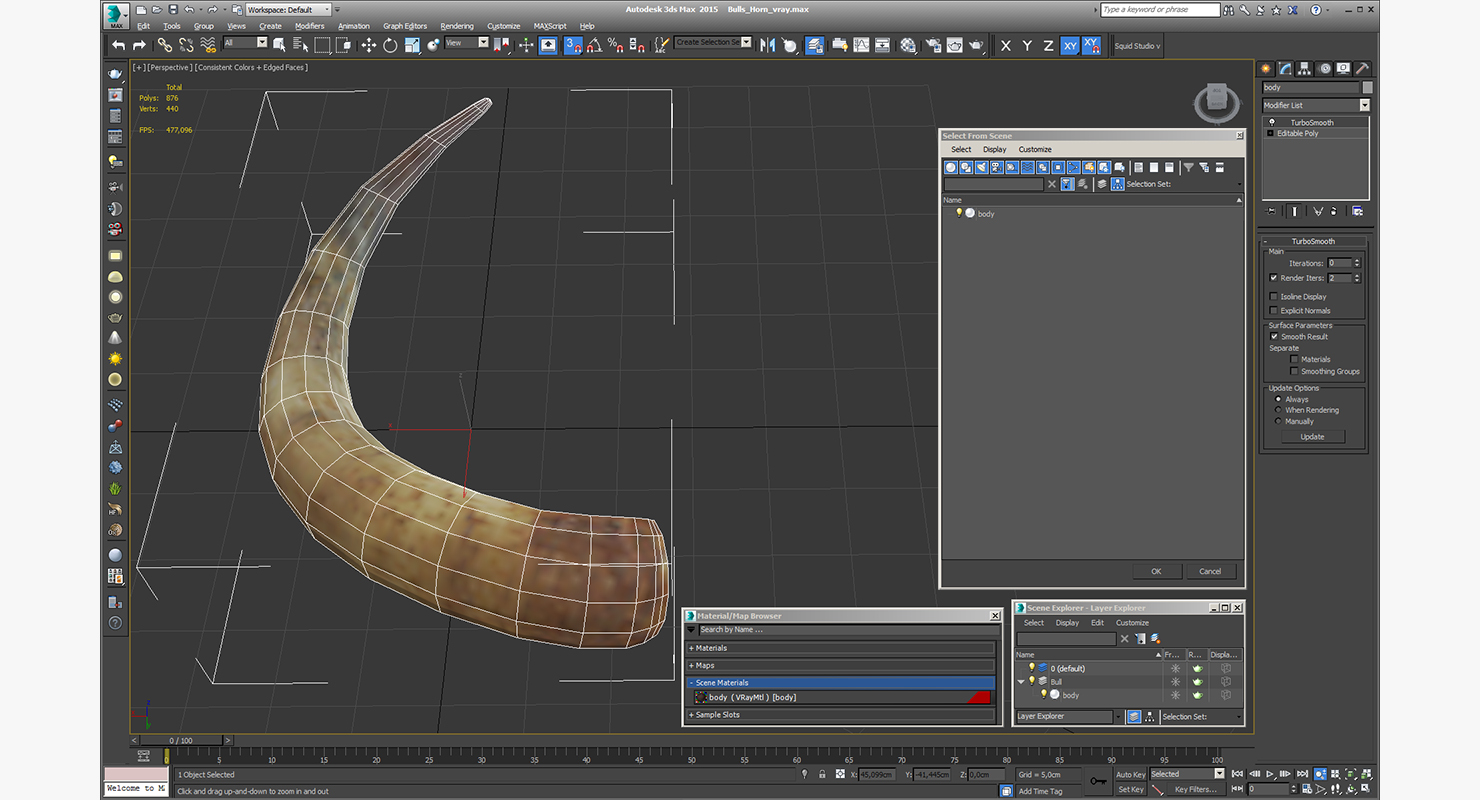 3D model Bulls Horn