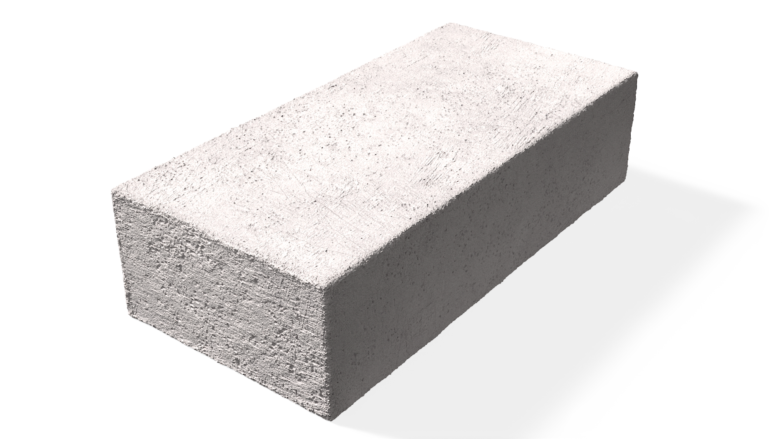 White Solid Sand Lime Brick 3D