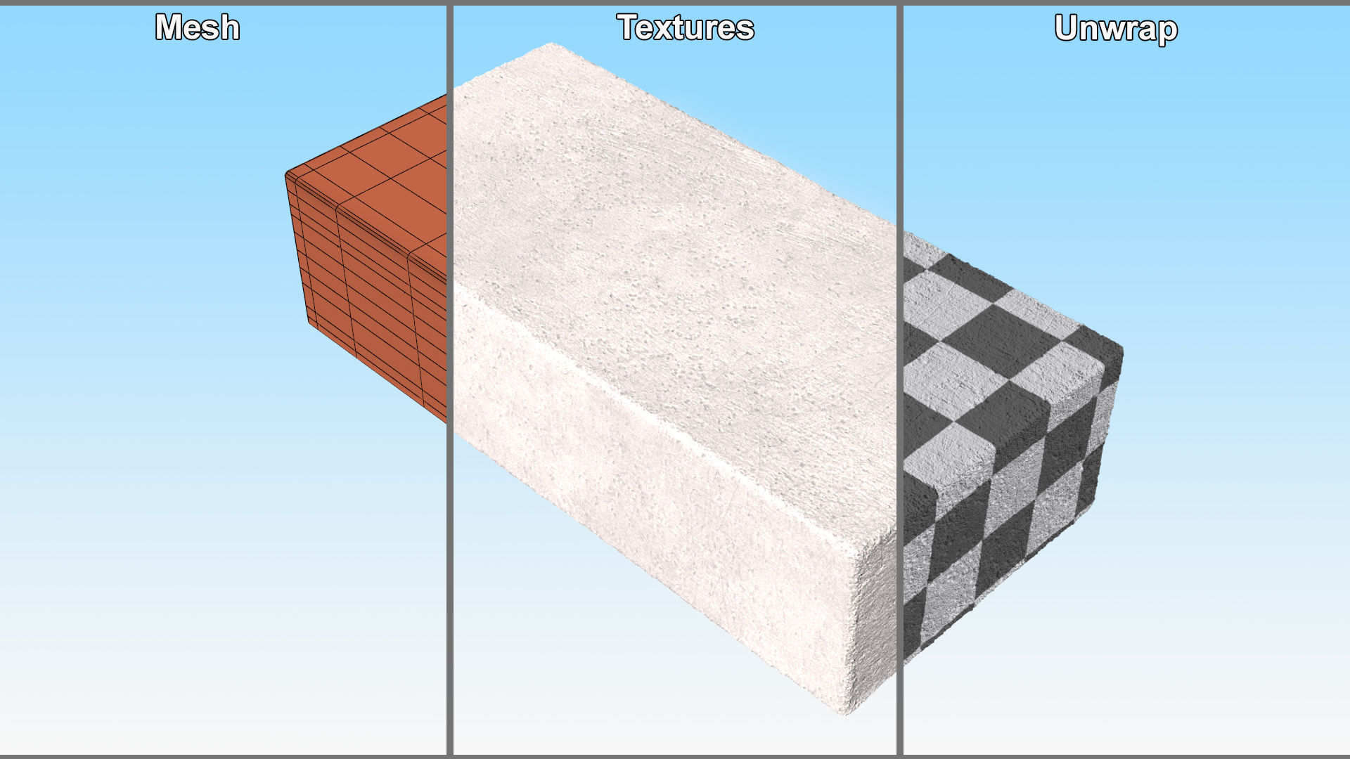 White Solid Sand Lime Brick 3D